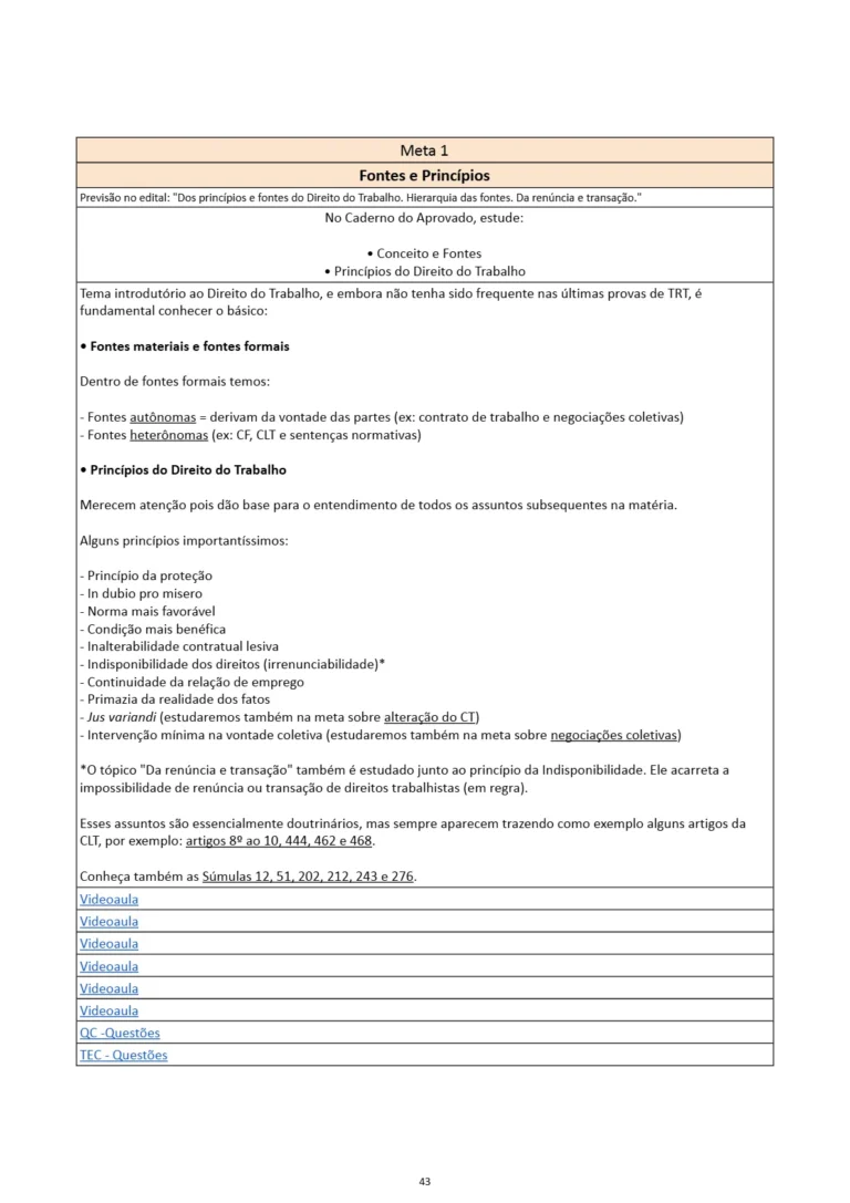 Guia de Estudos para TRT - AMOSTRA @cadernoaprovado_12
